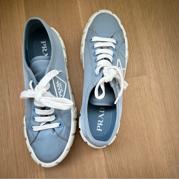 PRADA Women's Gabardine Wheel Platform 'Light Blue' size 40 - Picture 5 of 7